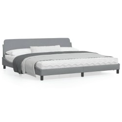 vidaXL Estructura de cama con cabecero de tela gris claro 200x200 cm