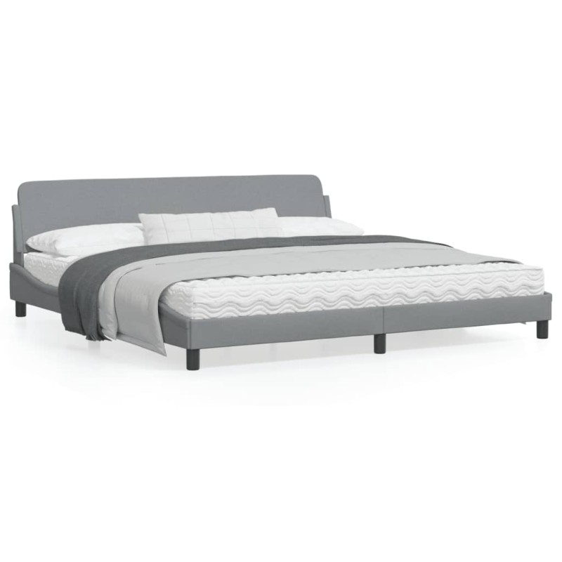 vidaXL Estructura de cama con cabecero de tela gris claro 200x200 cm