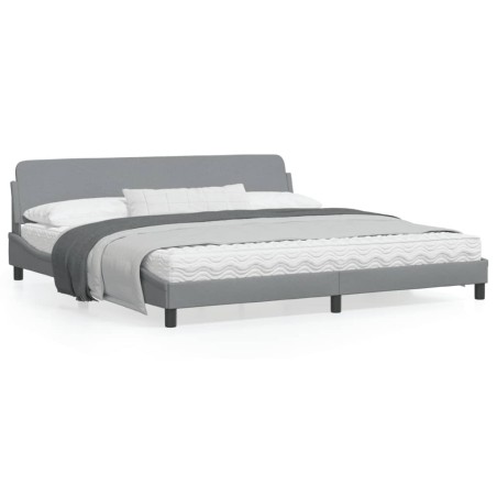 vidaXL Estructura de cama con cabecero de tela gris claro 200x200 cm