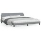 vidaXL Estructura de cama con cabecero de tela gris claro 200x200 cm