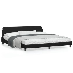 vidaXL Estructura de cama con cabecero cuero sintético negro 200x200cm