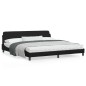 vidaXL Estructura de cama con cabecero cuero sintético negro 200x200cm vidaXL Estructura de cama con cabecero cuero sintético negro 200x200cm