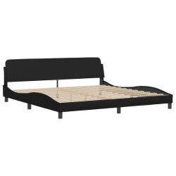 vidaXL Estructura de cama con cabecero cuero sintético negro 200x200cm