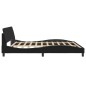 vidaXL Estructura de cama con cabecero de tela negro 200x200 cm
