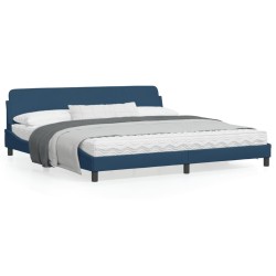 vidaXL Estructura de cama con cabecero de tela azul 200x200 cm