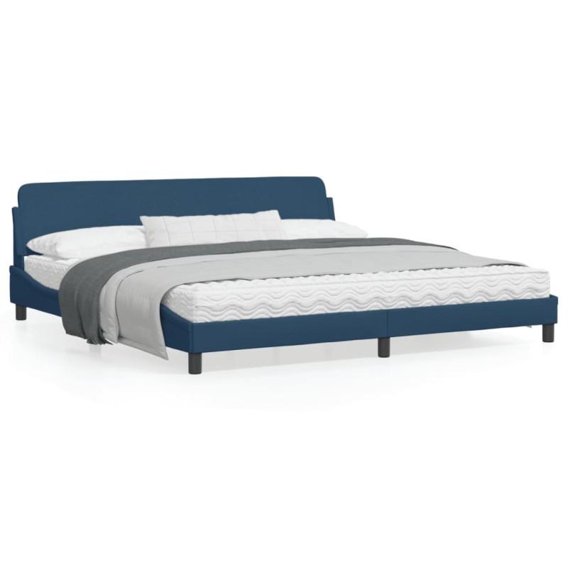 vidaXL Estructura de cama con cabecero de tela azul 200x200 cm