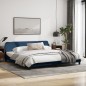 vidaXL Estructura de cama con cabecero de tela azul 200x200 cm