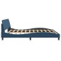 vidaXL Estructura de cama con cabecero de tela azul 200x200 cm