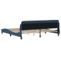vidaXL Estructura de cama con cabecero de tela azul 200x200 cm