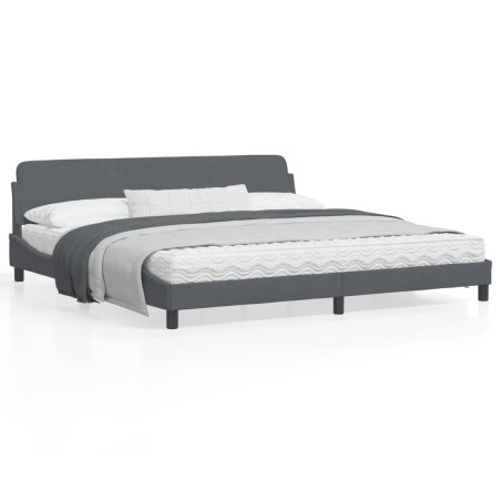 vidaXL Estructura cama con cabecero terciopelo gris oscuro 200x200 cm