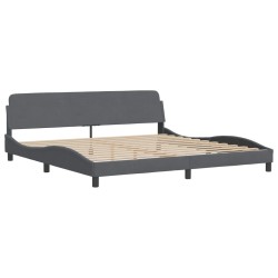 vidaXL Estructura cama con cabecero terciopelo gris oscuro 200x200 cm