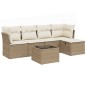 vidaXL Juego de sofás jardín con cojines 6 pzas ratán sintético beige vidaXL Juego de sofás jardín con cojines 6 pzas ratán sintético beige