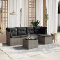 vidaXL Set de muebles de jardín 6 pzas y cojines ratán sintético gris vidaXL Set de muebles de jardín 6 pzas y cojines ratán sintético gris
