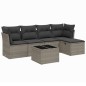 vidaXL Set de muebles de jardín 6 pzas y cojines ratán sintético gris vidaXL Set de muebles de jardín 6 pzas y cojines ratán sintético gris