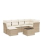 vidaXL Set sofás de jardín 7 piezas y cojines ratán sintético beige vidaXL Set sofás de jardín 7 piezas y cojines ratán sintético beige