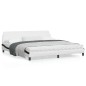 vidaXL Estructura de cama con cabecero cuero sintético blanco y negro