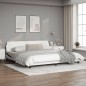 vidaXL Estructura de cama con cabecero cuero sintético blanco y negro