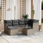 vidaXL Set de sofás de jardín 7 piezas con cojines ratán PE gris vidaXL Set de sofás de jardín 7 piezas con cojines ratán PE gris