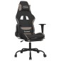 vidaXL Silla gaming con reposapiés tela negro y gris taupe vidaXL Silla gaming con reposapiés tela negro y gris taupe