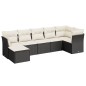 vidaXL Set de comedor de jardín 7 pzas y cojines ratán sintético negro vidaXL Set de comedor de jardín 7 pzas y cojines ratán sintético negro