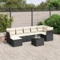 vidaXL Set de sofás de jardín 8 piezas y cojines ratán sintético negro vidaXL Set de sofás de jardín 8 piezas y cojines ratán sintético negro