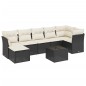 vidaXL Set de sofás de jardín 8 piezas y cojines ratán sintético negro vidaXL Set de sofás de jardín 8 piezas y cojines ratán sintético negro