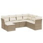 vidaXL Set sofás de jardín 7 piezas y cojines ratán sintético beige vidaXL Set sofás de jardín 7 piezas y cojines ratán sintético beige