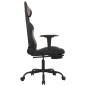 vidaXL Silla gaming con reposapiés tela negro y gris taupe vidaXL Silla gaming con reposapiés tela negro y gris taupe
