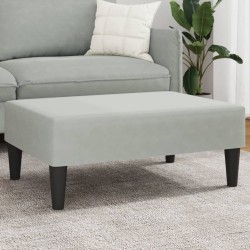 vidaXL Reposapiés de terciopelo gris claro 77x55x31 cm