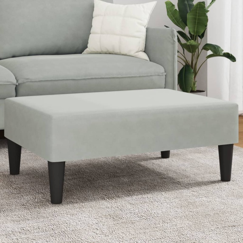vidaXL Reposapiés de terciopelo gris claro 77x55x31 cm vidaXL Reposapiés de terciopelo gris claro 77x55x31 cm