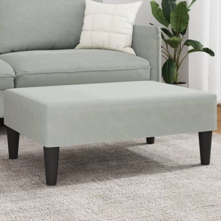 vidaXL Reposapiés de terciopelo gris claro 77x55x31 cm