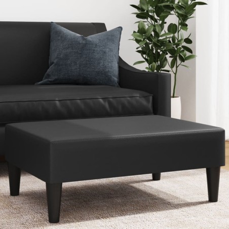 vidaXL Reposapiés de cuero sintético negro 77x55x31 cm
