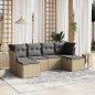 vidaXL Juego de sofás jardín con cojines beige mezcla 6 pzas ratán PE vidaXL Juego de sofás jardín con cojines beige mezcla 6 pzas ratán PE