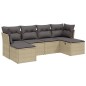 vidaXL Juego de sofás jardín con cojines beige mezcla 6 pzas ratán PE vidaXL Juego de sofás jardín con cojines beige mezcla 6 pzas ratán PE