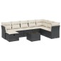 vidaXL Set de sofás de jardín 8 piezas y cojines ratán sintético negro vidaXL Set de sofás de jardín 8 piezas y cojines ratán sintético negro
