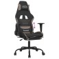 vidaXL Silla gaming con reposapiés tela negro y gris taupe vidaXL Silla gaming con reposapiés tela negro y gris taupe