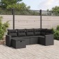 vidaXL Set de sofás de jardín 6 piezas y cojines ratán sintético negro vidaXL Set de sofás de jardín 6 piezas y cojines ratán sintético negro