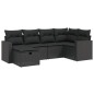 vidaXL Set de sofás de jardín 6 piezas y cojines ratán sintético negro vidaXL Set de sofás de jardín 6 piezas y cojines ratán sintético negro