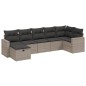 vidaXL Set de sofás de jardín 7 piezas con cojines ratán PE gris vidaXL Set de sofás de jardín 7 piezas con cojines ratán PE gris