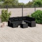 vidaXL Set de sofás de jardín 8 piezas y cojines ratán sintético negro vidaXL Set de sofás de jardín 8 piezas y cojines ratán sintético negro