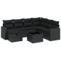 vidaXL Set de sofás de jardín 8 piezas y cojines ratán sintético negro vidaXL Set de sofás de jardín 8 piezas y cojines ratán sintético negro