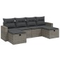 vidaXL Set de muebles de jardín 6 pzas y cojines ratán sintético gris vidaXL Set de muebles de jardín 6 pzas y cojines ratán sintético gris