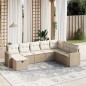 vidaXL Juego de sofás de jardín con cojines beige 8 pzas ratán PE vidaXL Juego de sofás de jardín con cojines beige 8 pzas ratán PE