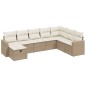 vidaXL Juego de sofás de jardín con cojines beige 8 pzas ratán PE vidaXL Juego de sofás de jardín con cojines beige 8 pzas ratán PE