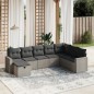 vidaXL Set de sofás de jardín 8 pzas y cojines ratán sintético gris vidaXL Set de sofás de jardín 8 pzas y cojines ratán sintético gris