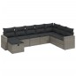 vidaXL Set de sofás de jardín 8 pzas y cojines ratán sintético gris vidaXL Set de sofás de jardín 8 pzas y cojines ratán sintético gris