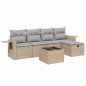 vidaXL Juego de sofás jardín con cojines beige mezcla 6 pzas ratán PE vidaXL Juego de sofás jardín con cojines beige mezcla 6 pzas ratán PE