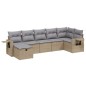 vidaXL Juego de sofás jardín con cojines beige mezcla 7 pzas ratán PE vidaXL Juego de sofás jardín con cojines beige mezcla 7 pzas ratán PE