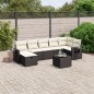 vidaXL Set de sofás de jardín 8 piezas y cojines ratán sintético negro vidaXL Set de sofás de jardín 8 piezas y cojines ratán sintético negro