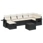 vidaXL Set de sofás de jardín 8 piezas y cojines ratán sintético negro vidaXL Set de sofás de jardín 8 piezas y cojines ratán sintético negro